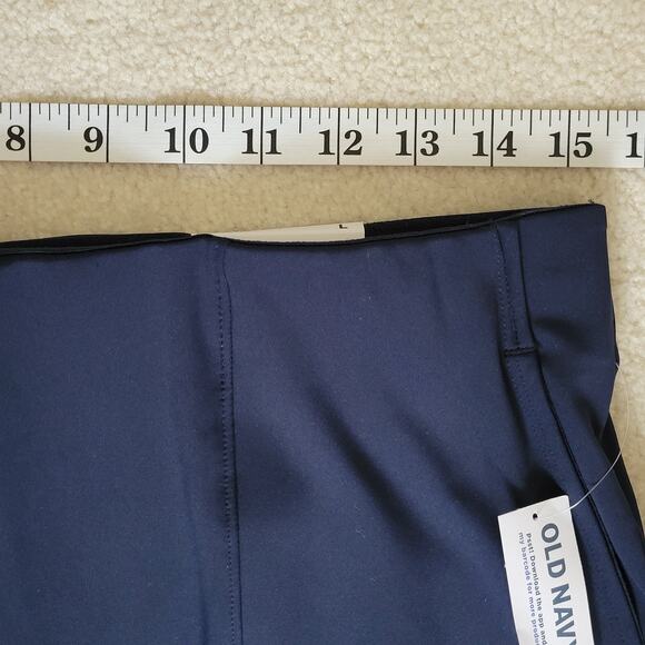 NWT Old Navy L Powersoft Go Dry Pants Wide Leg High Rise Flat Front Pull On Blue - Picture 7 of 14